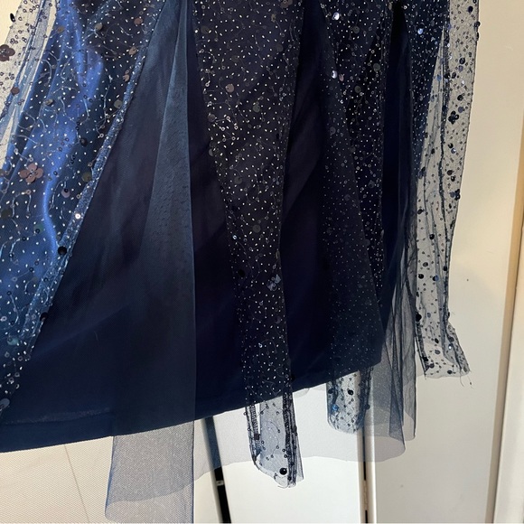 JS Collections Navy Sequin Midi Dress - Picture 8 of 12